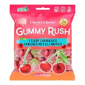 Gummy Rush Fizzy Cherries Gummy Candy 3.1oz 12ct
